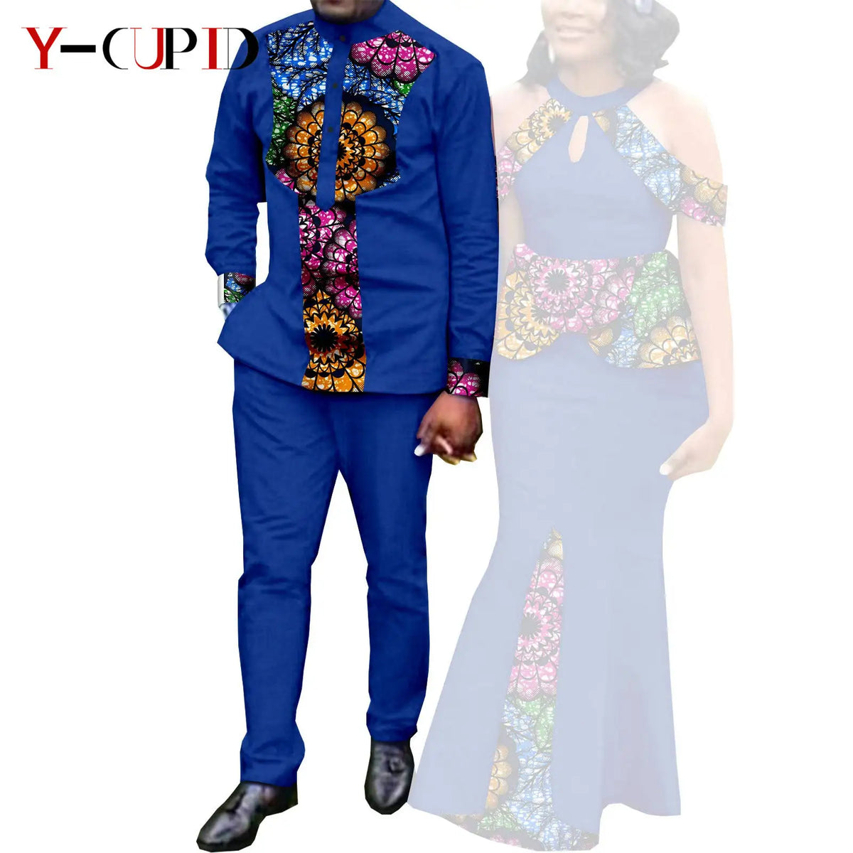 Vestido Africano Estampado Sirena Pareja | Camisa y Pantalón | Tallas S-6XL | Tico Trendy