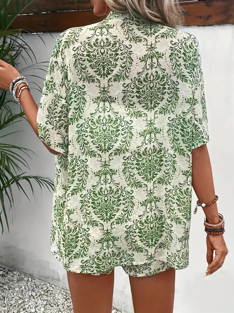 Conjunto Elegante Verano 2025 | Camisa Estampada Resort | Camisa Estampada