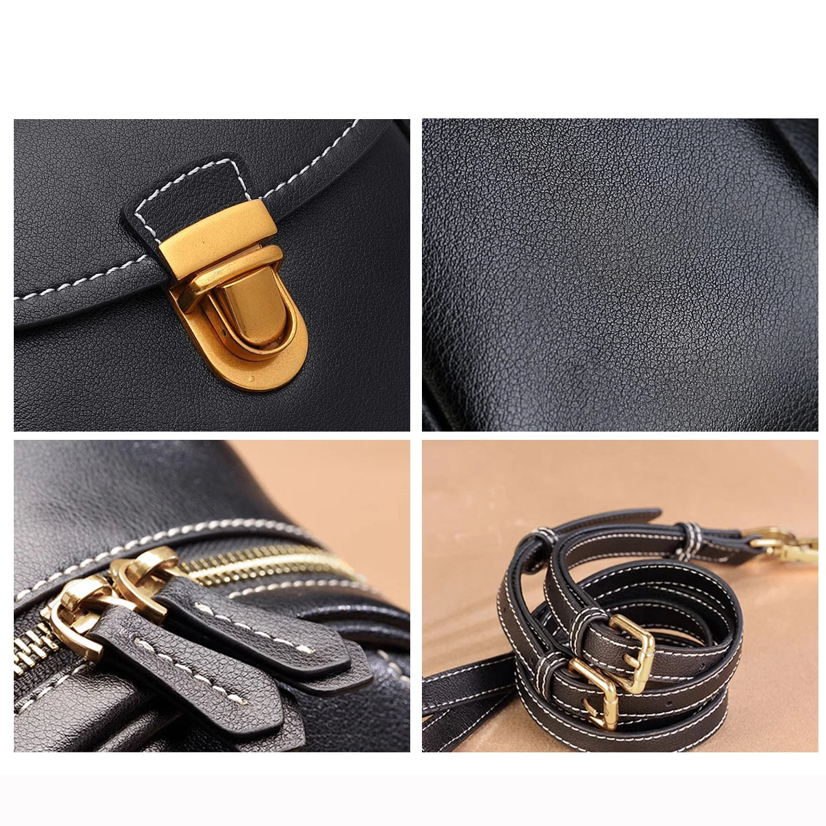 LAORENTOU-mochila de cuero dividido para mujer, bolso de mano para chica, de gran capacidad, para ir al trabajo, ocio, viaje, 2025