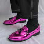 Zapatos Hombre Charol Morados Lujo Boda Fiesta Punta Puntiaguda | Talla 47
