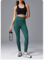 VEQKING Pantalones de yoga de cintura alta para mujer, leggings deportivos sin costuras, elásticos, para gimnasio, fitness, control de abdomen, pantalones de entrenamiento
