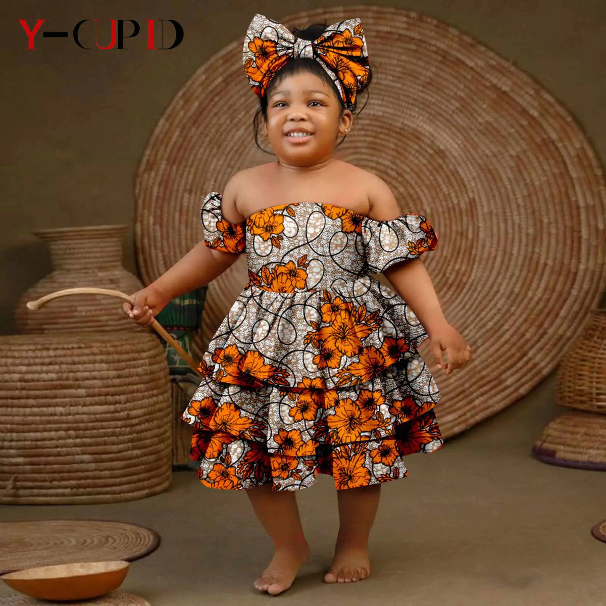 Vestido Ankara Multicapa Volantes Niña | Fiesta Bazin Riche | Tallas S-XXL | Tico Trendy