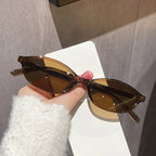 Gafas Sol Ovaladas Retro Leopardo Marrón | Montura Pequeña A La Moda UV400 Viajar