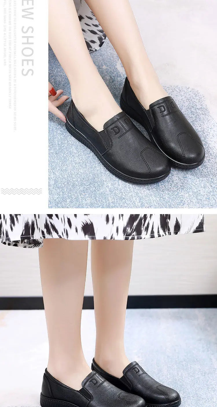 Mocasines Retro Marrones con Cuña | Cuero | Bailarinas Oxford | Talla Grande