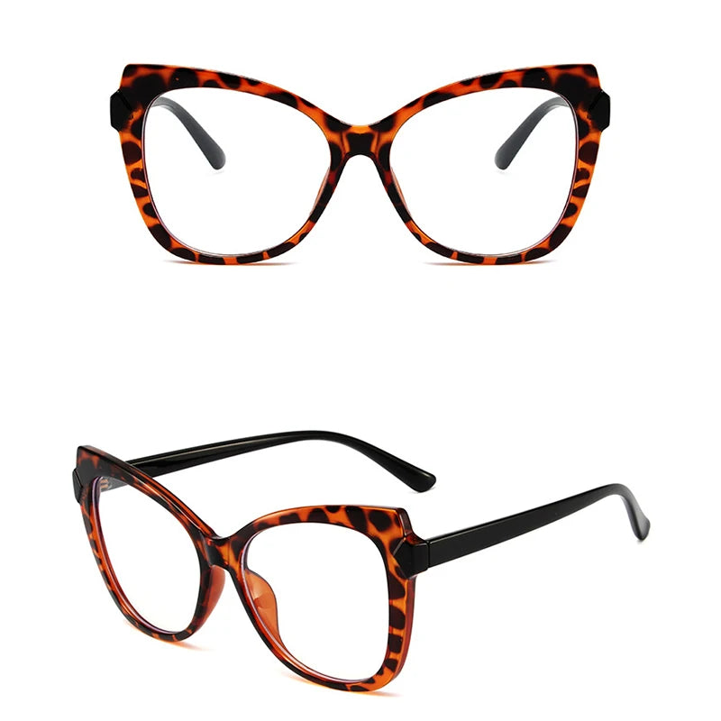 Montura Gafas Ojo Gato Lujo Personalidad | Protección Luz Azul Óptica Titanio Plástico