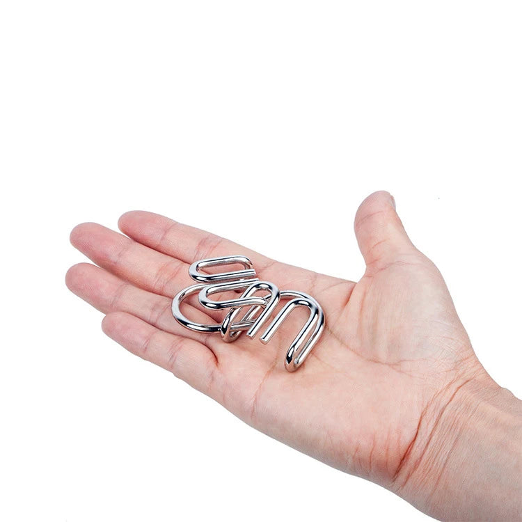 Rompecabezas de anillo chino de Metal para niños y adultos, puzles mágicos, rompecabezas clásicos, IQ Brain Teaser, 8 juegos por paquete