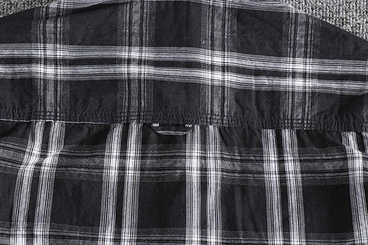 Camiseta Cuadros Vintage Hombre | Algodón Lavado | Dos Bolsillos | Estilo Costa Oeste | Ticotrendy