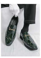 Zapatos Hombre Charol Elegantes Punta Puntiaguda Boda Sin Cordones | Diseño Liso
