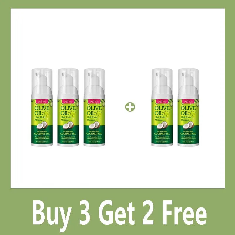 Mousse para peinar el cabello con aceite de oliva, estilismo duradero, reduce el Frizz, previene la rotura del cabello, mantiene los rizos del cabello, mantiene la Mousse para sujetar