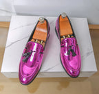 Zapatos Hombre Charol Morados Lujo Boda Fiesta Punta Puntiaguda | Talla 47