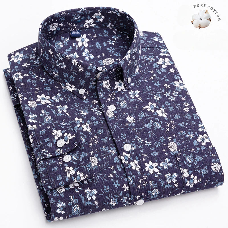 Camisa Talla Grande Rayas | Algodón Oxford 100% | Social Ajustada | Moda Vintage