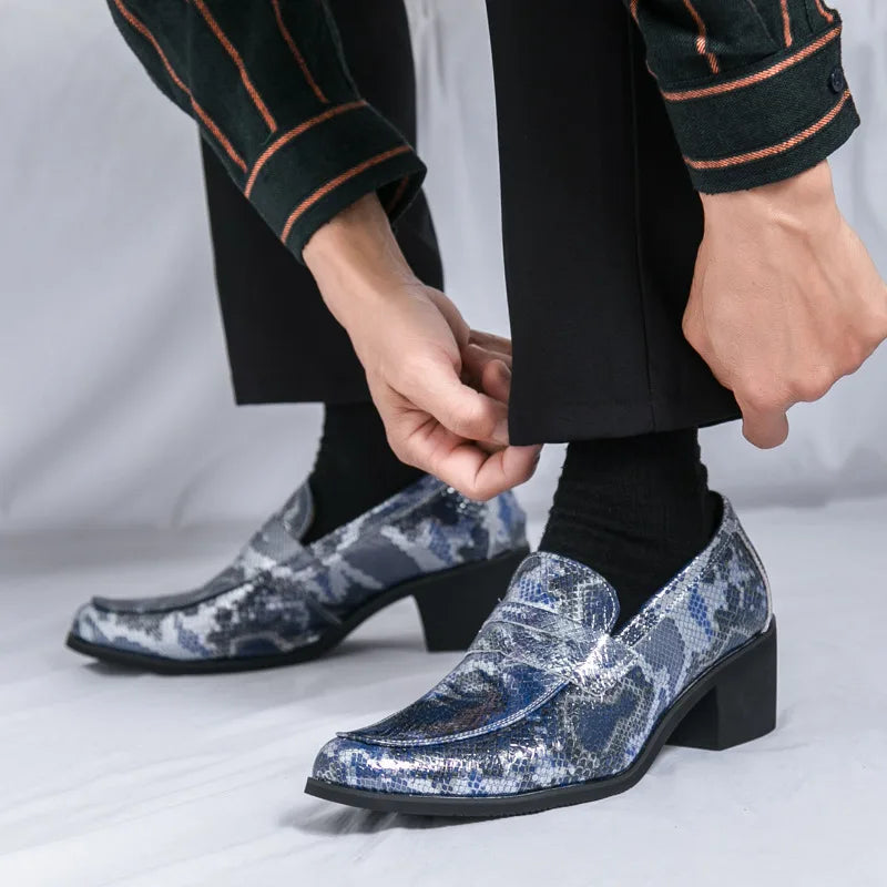 Zapatos Oxford Hombre Ticotrendy Piel Dividida Estampado Animal Sin Cordones | Elegantes