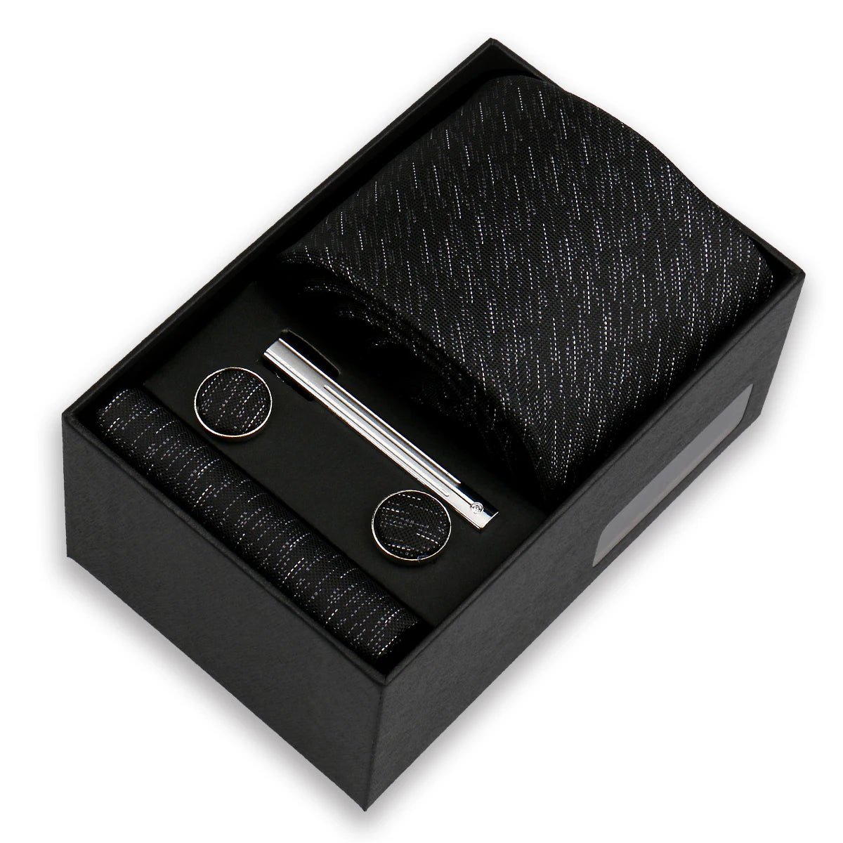 Conjunto De Lujo Corbata Pañuelo Clip Gemelos Accesorio Para Hombres
