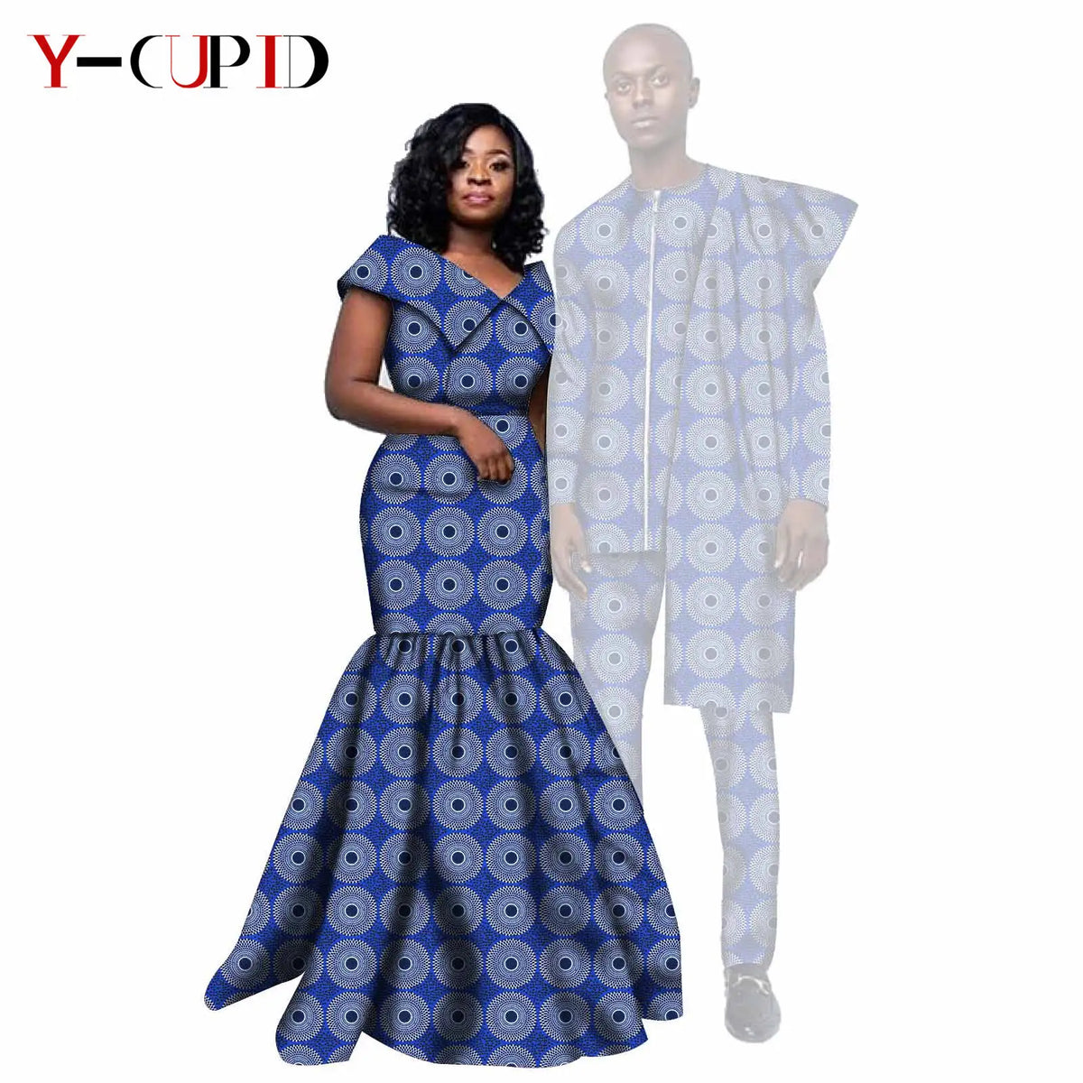 Vestido Africano Top Pantalón Irregular Pareja | Bazin Riche | Tallas XS-6XL | Tico Trendy