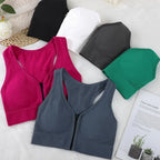 Top Deportivo Cremallera Frontal | Cuello V | Acolchado Sin Costuras | Ticotrendy