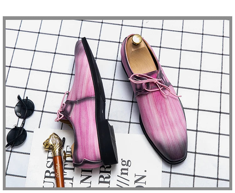 Zapatos Vestir Rosados Hombre Oxford Elegantes Casuales Banquete Boda | Talla 48