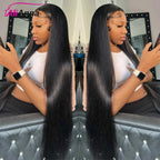 Peluca de encaje HD 100% Real, peluca Frontal de encaje de cabello humano 13x6, pelucas de cabello humano liso de 30 pulgadas, peluca de cabello humano Frontal de encaje brasileño 13X4