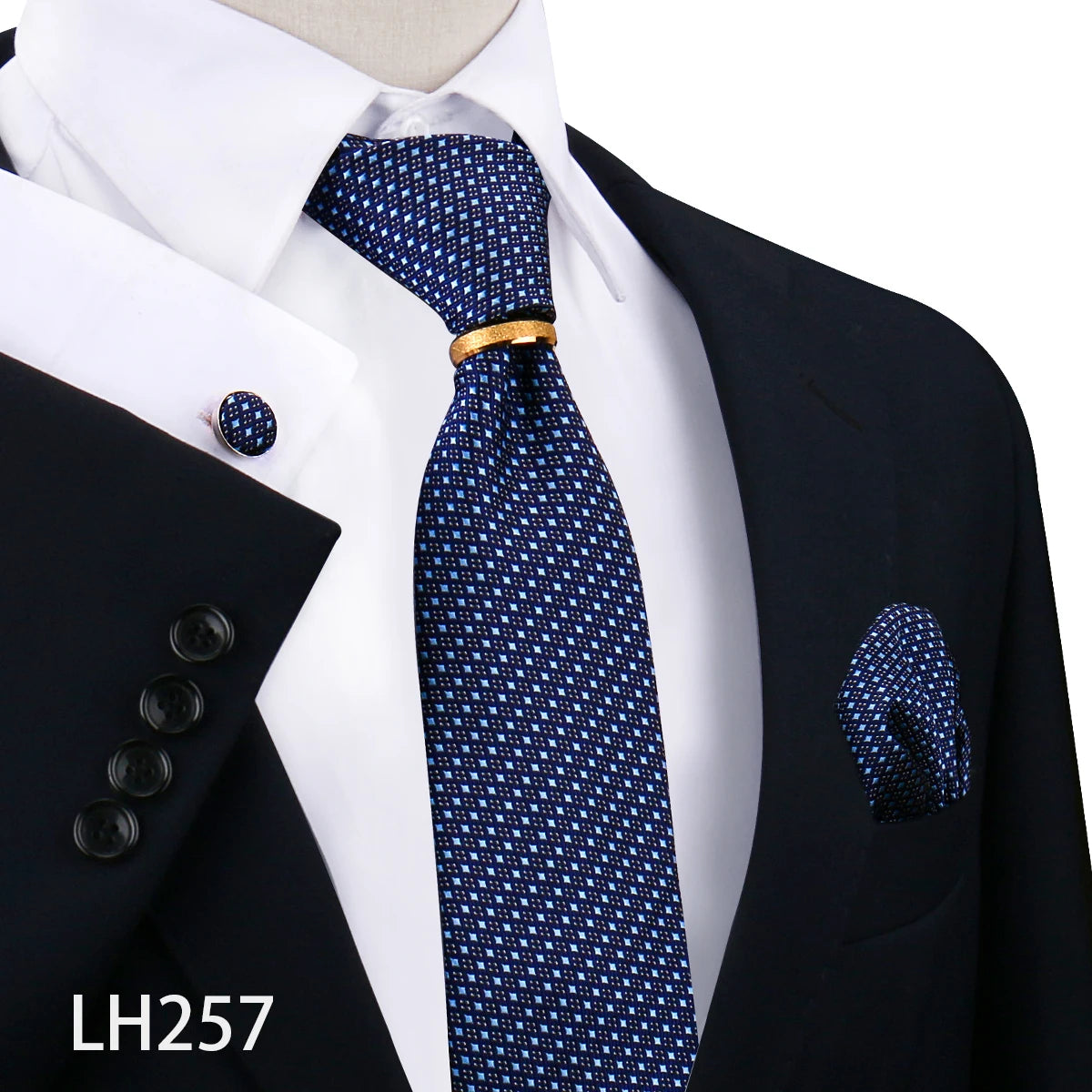 Set De Corbata Anillo Gemelos Pañuelo Accesorio De Traje Boda