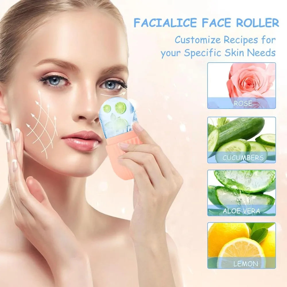 Rodillo Facial de hielo de acero inoxidable, juego de tablero Gua Sha, masajeador Facial, rodillo de masaje Facial, herramientas de belleza para el cuidado de la piel, 1/3 Uds.