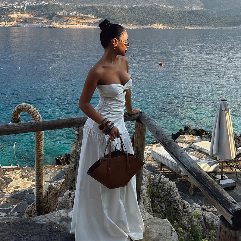Vestido Largo Sin Mangas Elegante Playa Verano Mujer 2025