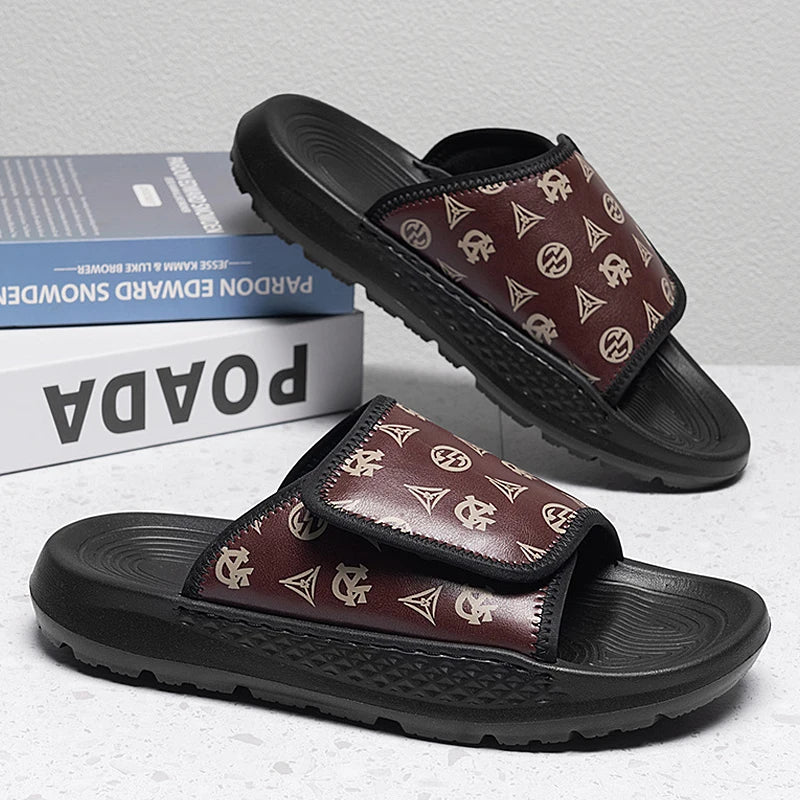 Sandalias Hombre Cuero Artificial Retro Cómodas Planas Aire Libre | Verano 2025