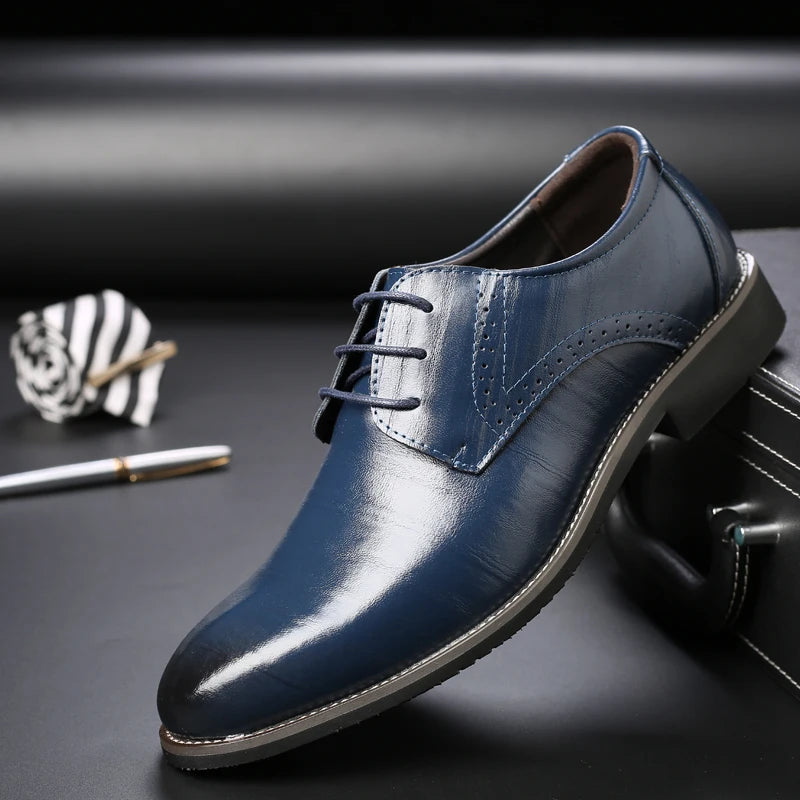 Zapatos Oxford de Cuero para Hombre | Nueva Suela Antideslizante | Ideal para Negocios y Bodas | Ticotrendy
