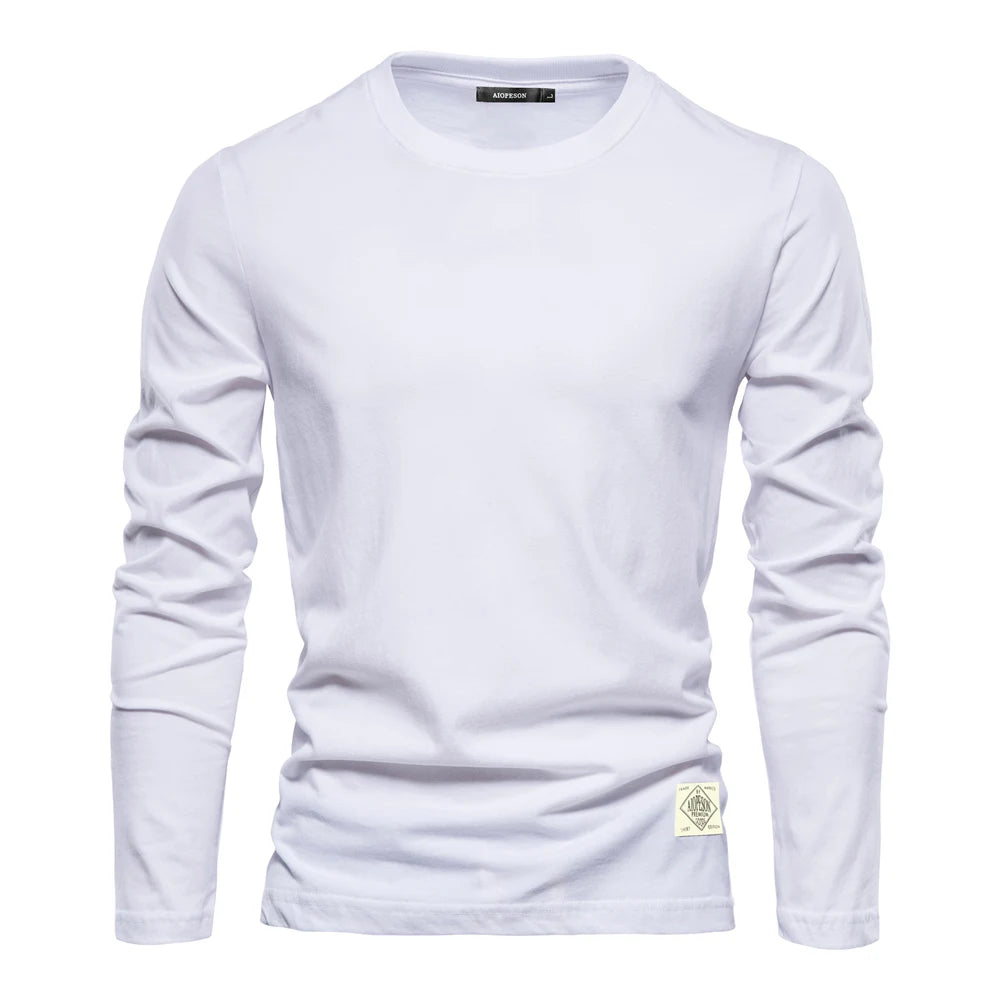 Camiseta Clásica 100% Algodón Hombre | Manga Larga Primavera | Tallas S-XXL | Tico Trendy