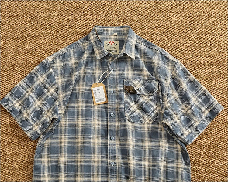Camisa Casual Hombre | Cuadros Tartán | Algodón Puro | Manga Corta | Ticotrendy Costa Rica
