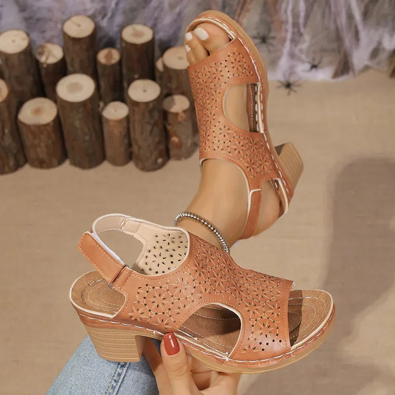 Sandalias de Tacón Alto Ahuecadas | Plataforma | Gancho | Antideslizantes | Talla Grande