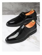 Zapatos Formales Morados Hombre | Charol Punta Estrecha Sin Cordones Cómodos Negocios