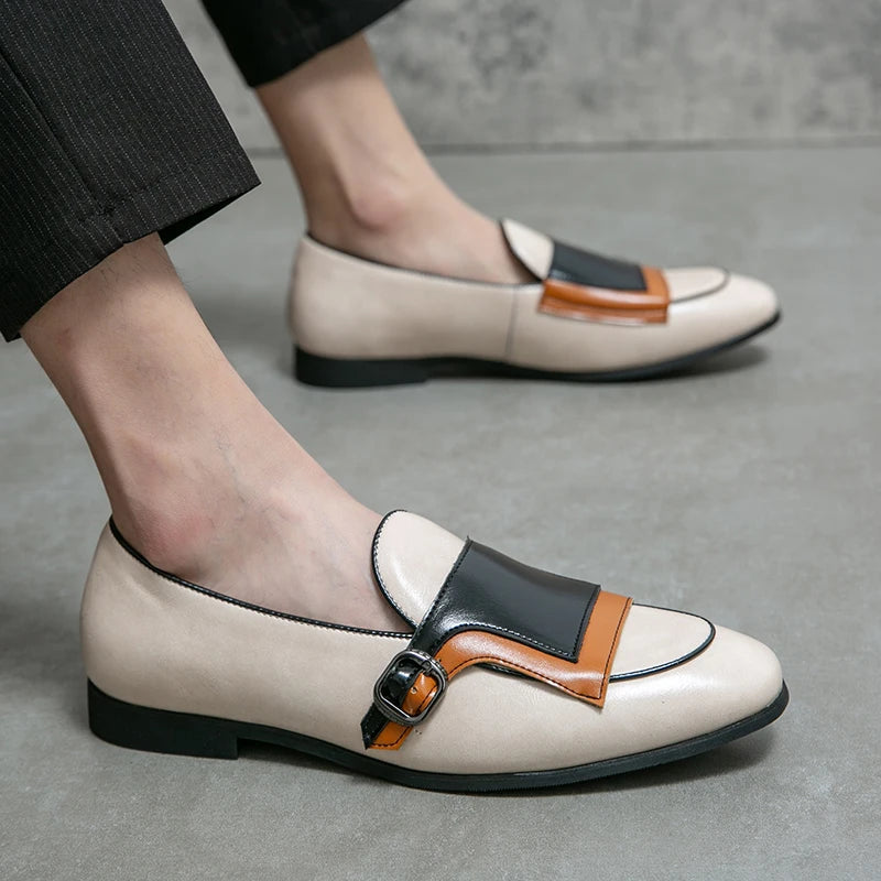 Mocasines Azules Lujo Hombre | Casual Negocios Punta Redonda Sin Cordones Talla Grande
