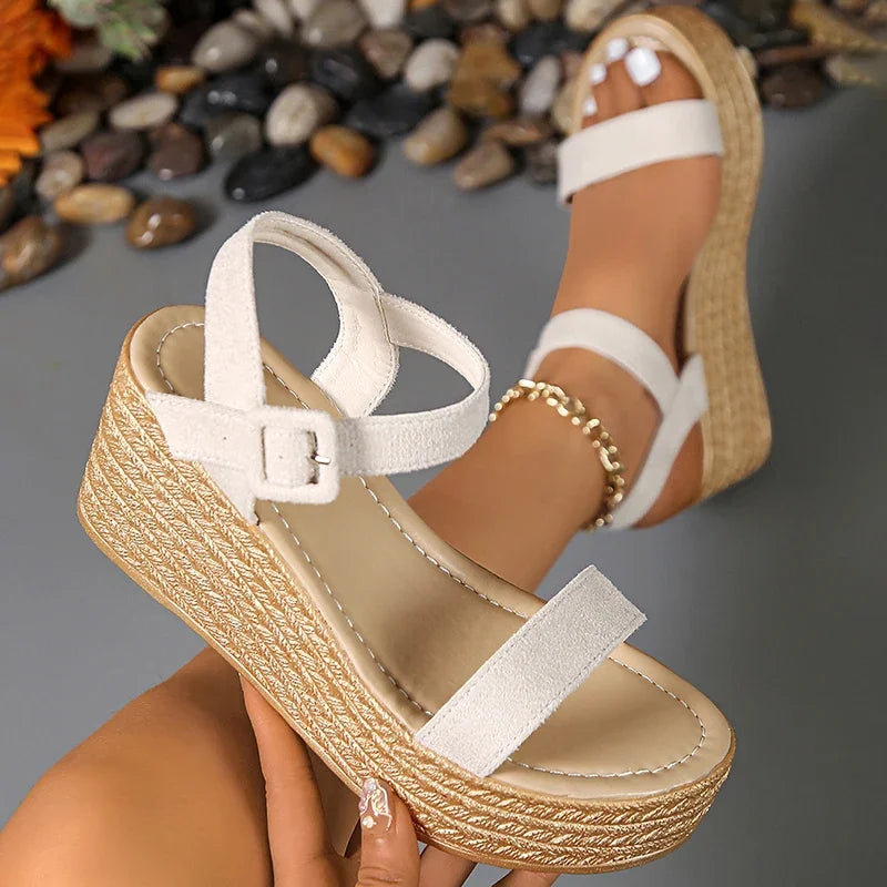 Sandalias Cuña Gruesa Plataforma Verano 2025 | Estilo Casual Tallas Grandes