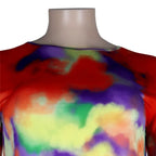 Conjuntos de pantalones cortos de talla grande para mujer, trajes de dos piezas de estilo Tie Dye, Top largo, Leggings cortos, trajes al por mayor, envío directo
