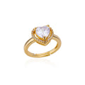 Anillo Ticotrendy Lujo | Ópalo Circón | Corazón Estrella Flor | Acero Oro