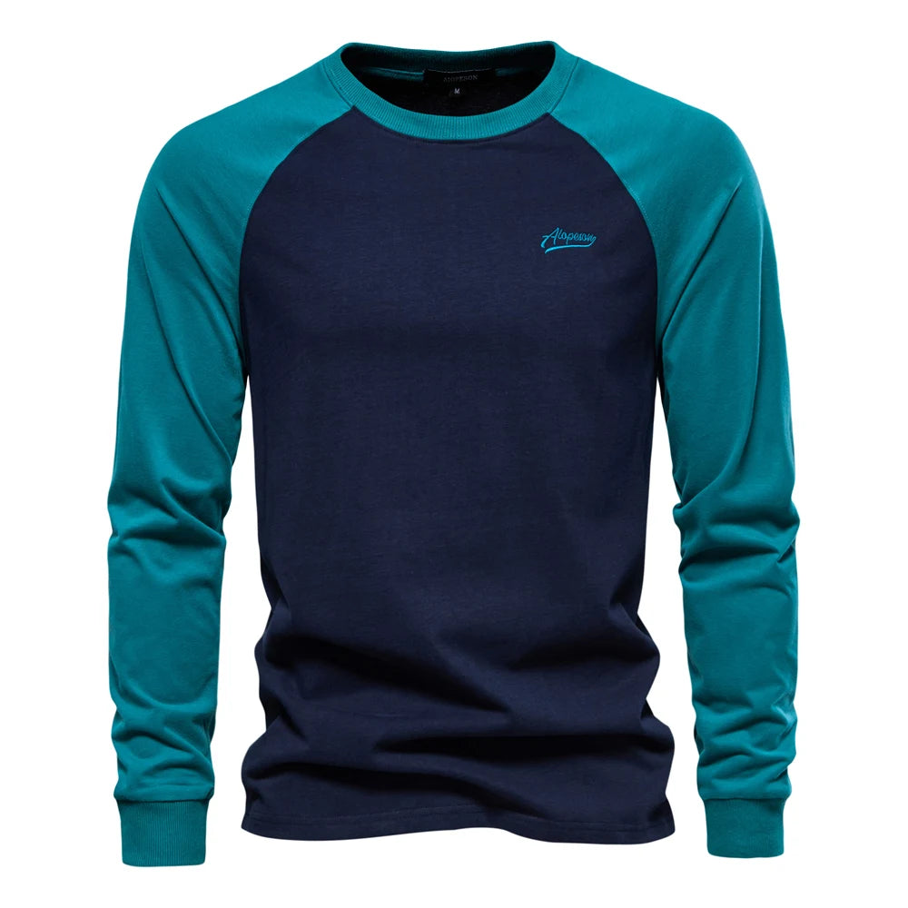 Camiseta Cuello Redondo Algodón Hombre | Manga Larga Casual | Tallas S-XXL | Tico Trendy