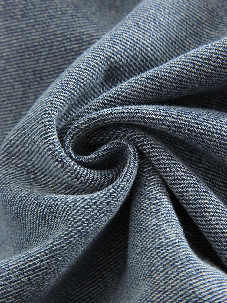 Falda Mini Vaquera Acampanada Estilo Retro Y2K | Cintura Imperio Bolsillos