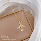 Collar Avión Circón Acero Inoxidable | Colgante Hip Hop | Joyería Unisex Regalo