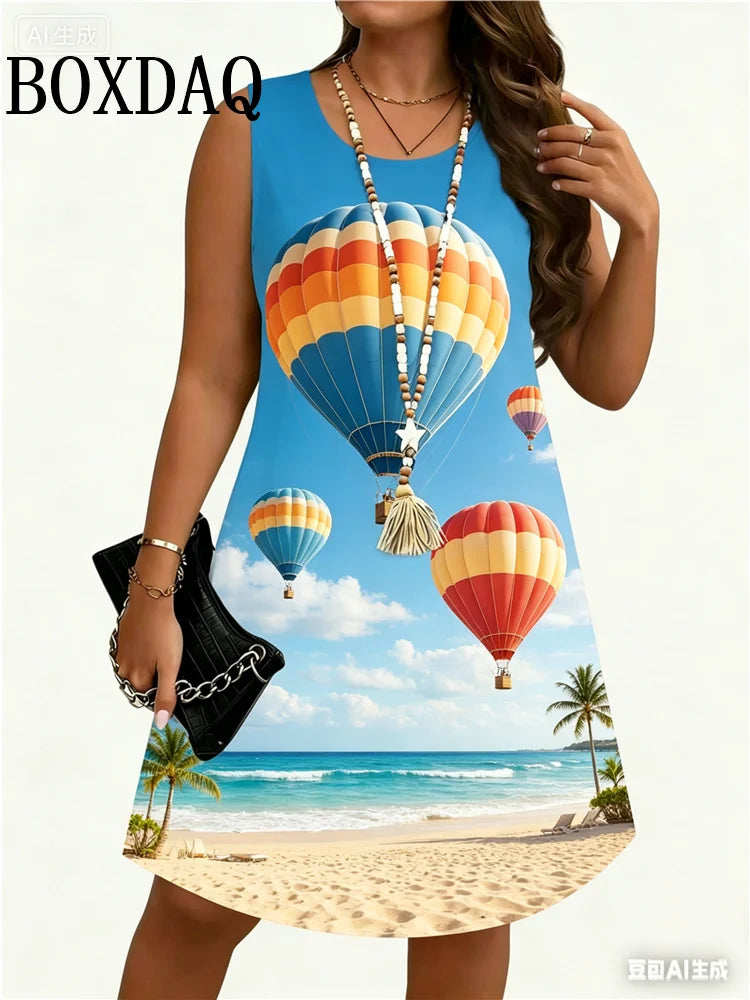Vestido de Conchas Marinas Bohemio | Sin Mangas para Playa y Fiesta | Midi Holgado Talla Grande | Tico Trendy