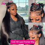 Peluca de encaje HD 100% Real, peluca Frontal de encaje de cabello humano 13x6, pelucas de cabello humano liso de 30 pulgadas, peluca de cabello humano Frontal de encaje brasileño 13X4
