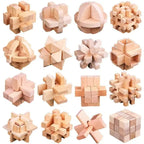 Juego de 3 uds. De rompecabezas de madera LuBan Lock, rompecabezas, juguetes de prueba IQ, juegos mentales educativos para adultos y niños, juego de enclavamiento desbloqueado