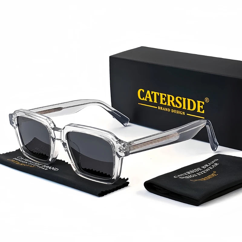 Gafas de Sol Polarizadas Caterside | Retro Cuadradas | Montura de Acetato | Unisex