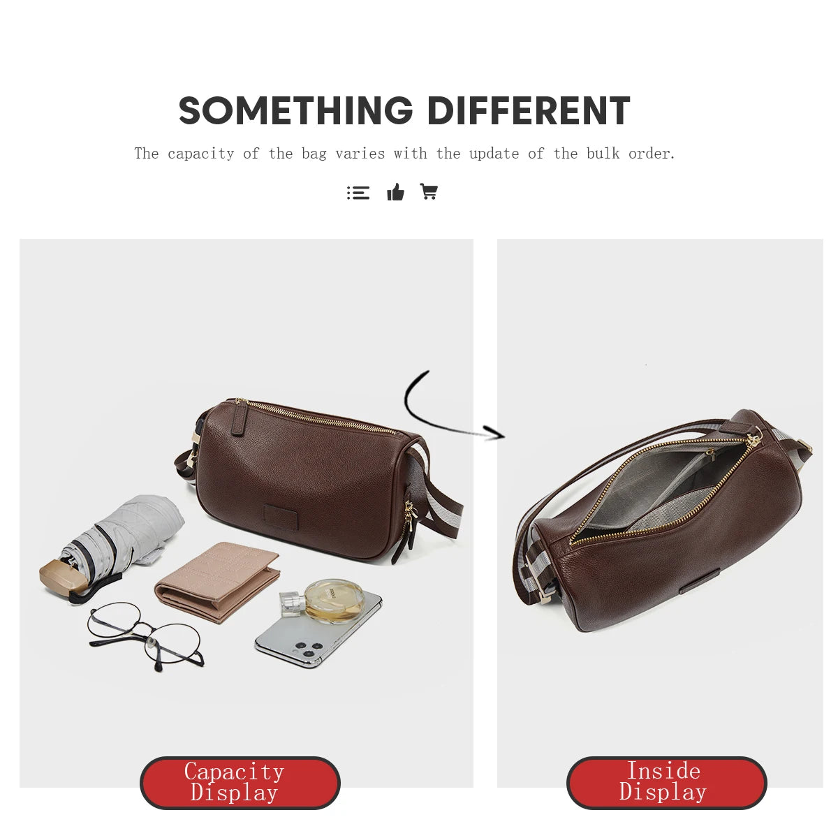LAORENTOU, bandolera de piel auténtica para mujer, nuevo bolso cruzado para mujer, bolso de mano largo de diseño lujoso, bolso informal que combina con todo, 2025