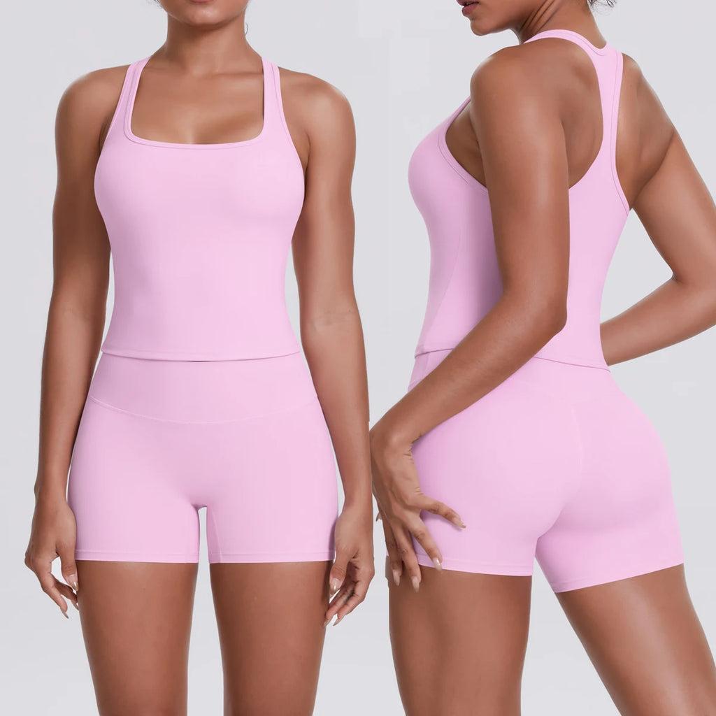 Conjunto Deportivo Mujer 2 Piezas | Sujetador Y Mallas Cintura Alta | Gym Yoga