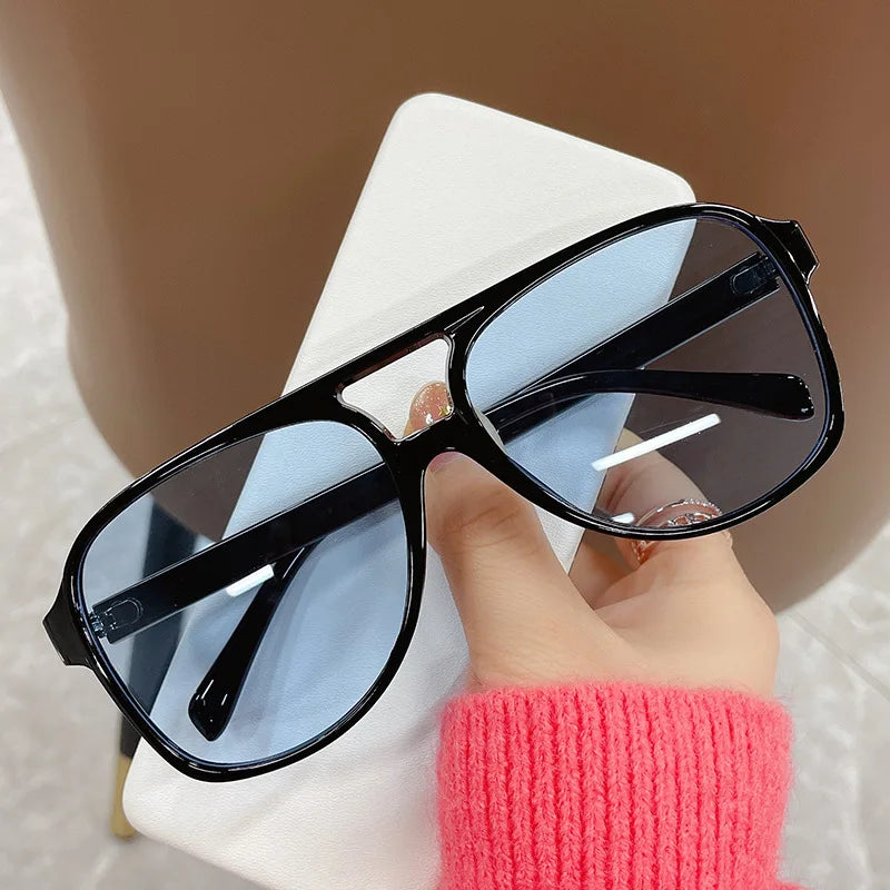 Gafas de Sol Cuadradas de Puente Doble Estilo Tendencia Tico