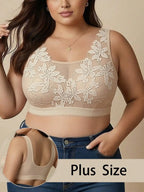 Bralette Blanco de Encaje Floral | Escote V y Tirantes Anchos | Sin Aros para Dormir | Tico Trendy