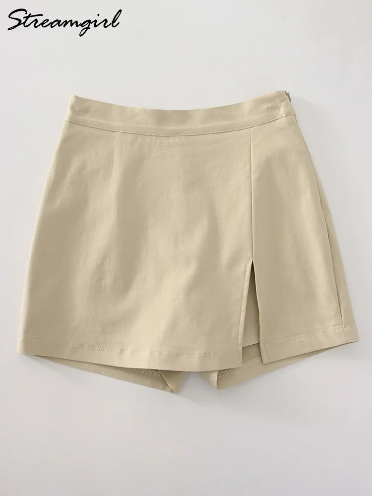 Minifalda-Short de Oficina | Cremallera y Cintura Alta