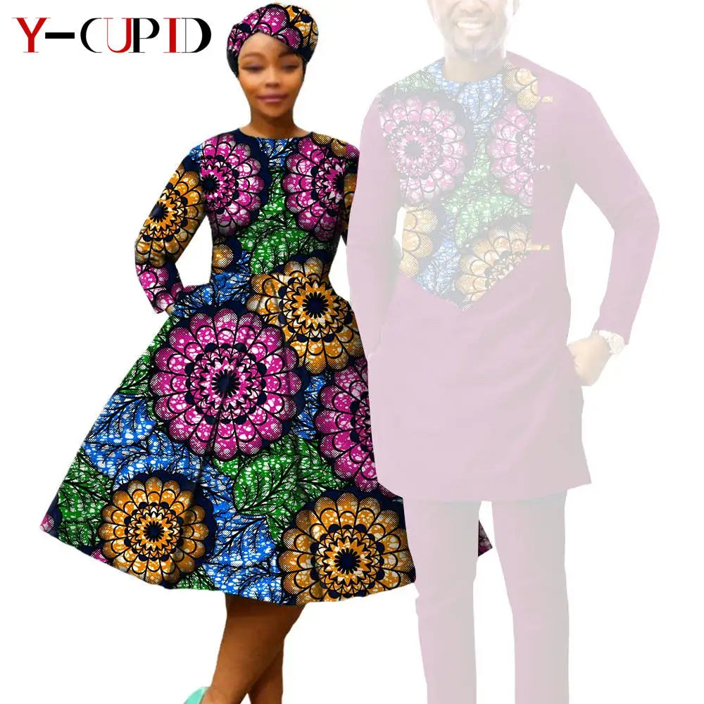 Vestido Dashiki Manga Larga Africano Pareja | Top y Pantalón | Tallas XS-6XL | Tico Trendy