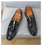 Zapatos Hombre Charol Morados Lujo Boda Fiesta Punta Puntiaguda | Talla 47