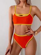Bikini Sin Espalda Color Bloqueado Sexy - Traje de Baño 2025