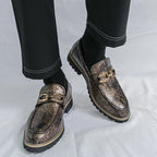Zapatos Vestir Hombre Estampado Dorado | Negocios Punta Estrecha Antideslizante Formal